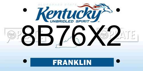 8B76X2 Kentucky License Plate