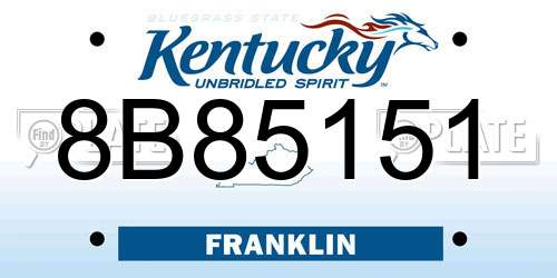8B85151 Kentucky License Plate