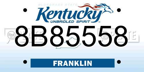 8B85558 Kentucky License Plate