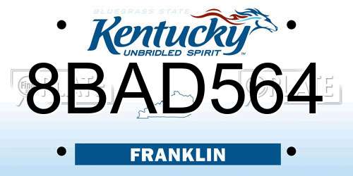 8BAD564 Kentucky License Plate
