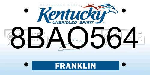 8BAO564 Kentucky License Plate
