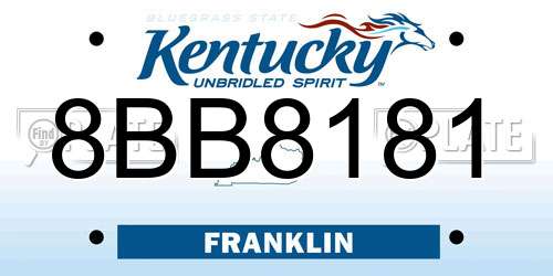 8BB8181 Kentucky License Plate