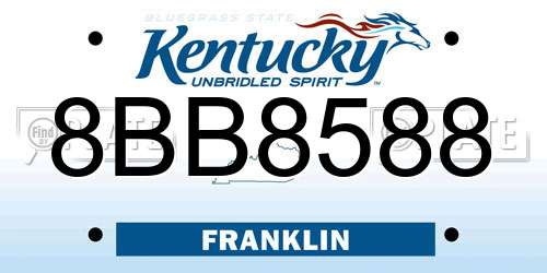 8BB8588 Kentucky License Plate