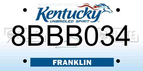 8BBB034 Kentucky License Plate