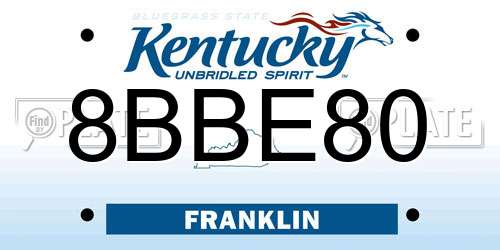 8BBE80 Kentucky License Plate