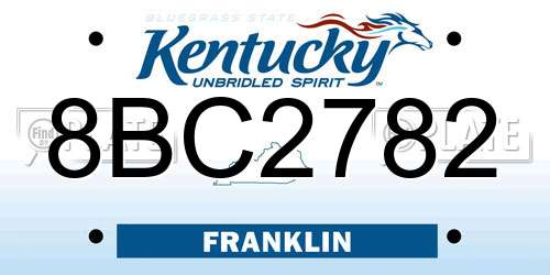 8BC2782 Kentucky License Plate