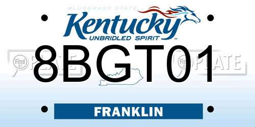 8BGT01 Kentucky License Plate