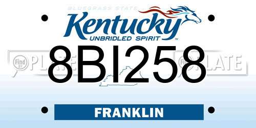 8BI258 Kentucky License Plate