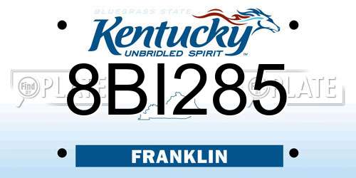 8BI285 Kentucky License Plate