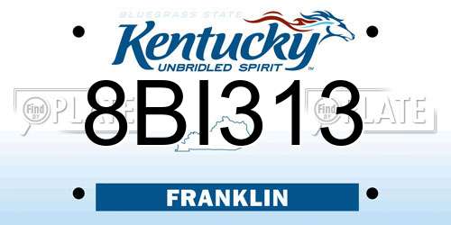 8BI313 Kentucky License Plate