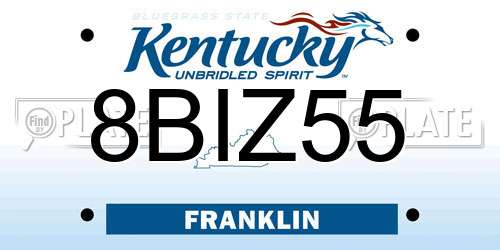 8BIZ55 Kentucky License Plate