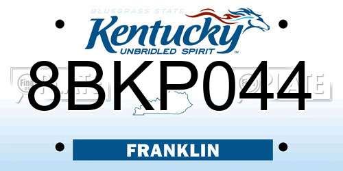 8BKP044 Kentucky License Plate