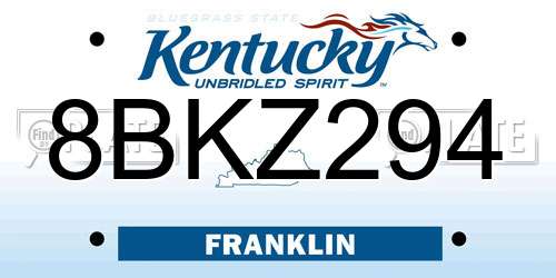 8BKZ294 Kentucky License Plate