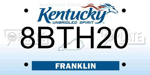 8BTH20 Kentucky License Plate