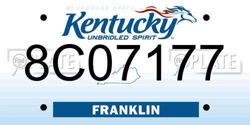 8C07177 Kentucky License Plate