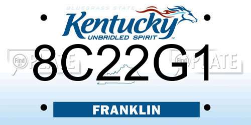 8C22G1 Kentucky License Plate