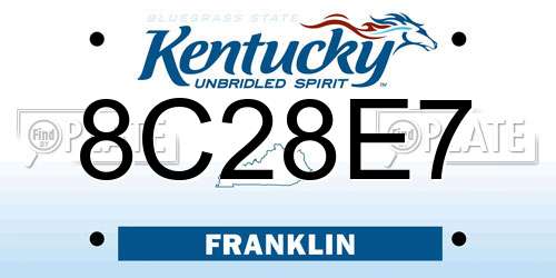 8C28E7 Kentucky License Plate
