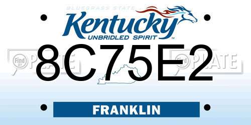 8C75E2 Kentucky License Plate