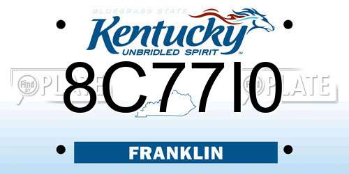 8C77I0 Kentucky License Plate