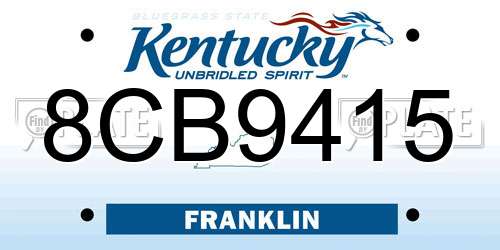 8CB9415 Kentucky License Plate