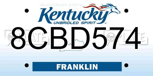 8CBD574 Kentucky License Plate