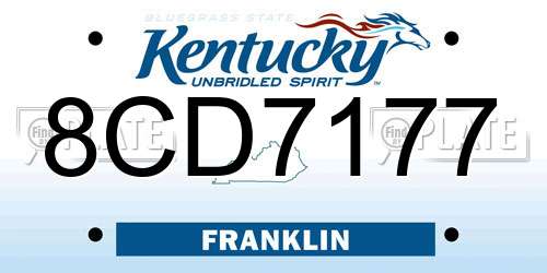 8CD7177 Kentucky License Plate