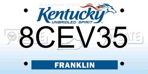 8CEV35 Kentucky License Plate
