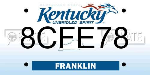 8CFE78 Kentucky License Plate