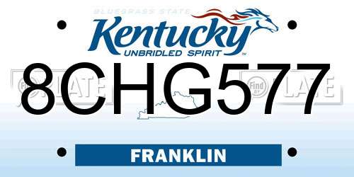 8CHG577 Kentucky License Plate