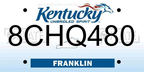 8CHQ480 Kentucky License Plate