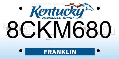 8CKM680 Kentucky License Plate