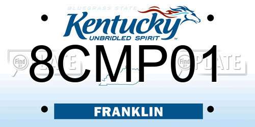 8CMP01 Kentucky License Plate