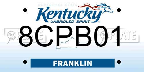 8CPB01 Kentucky License Plate