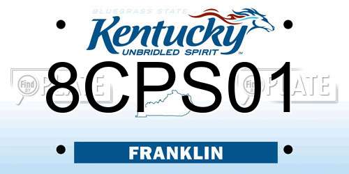 8CPS01 Kentucky License Plate
