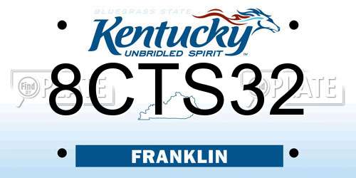 8CTS32 Kentucky License Plate