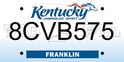 8CVB575 Kentucky License Plate