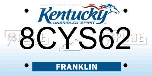 8CYS62 Kentucky License Plate