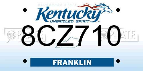 8CZ710 Kentucky License Plate