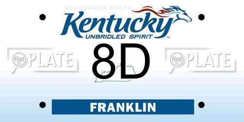 8D Kentucky License Plate