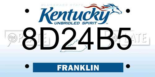 8D24B5 Kentucky License Plate