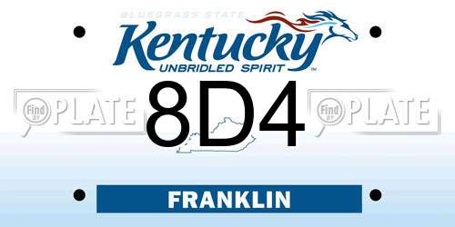 8D4 Kentucky License Plate
