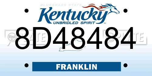 8D48484 Kentucky License Plate
