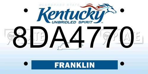 8DA4770 Kentucky License Plate