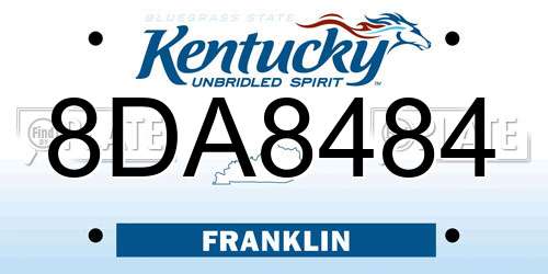 8DA8484 Kentucky License Plate