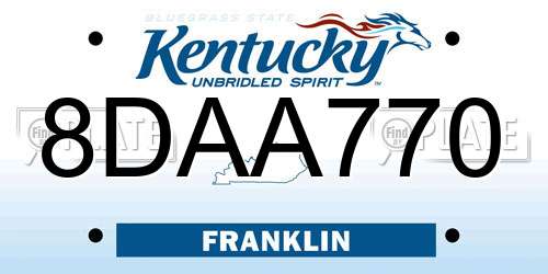 8DAA770 Kentucky License Plate