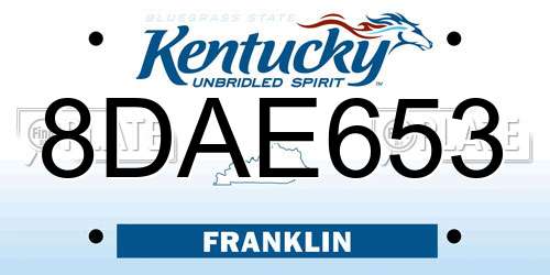 8DAE653 Kentucky License Plate