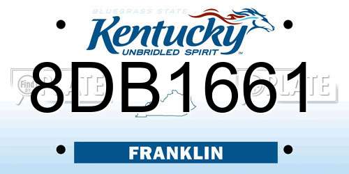 8DB1661 Kentucky License Plate