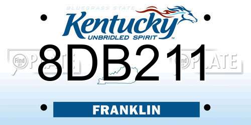 8DB211 Kentucky License Plate