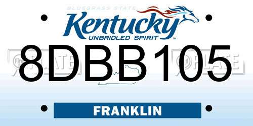 8DBB105 Kentucky License Plate