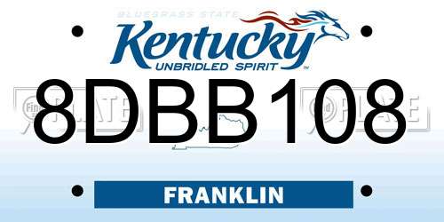 8DBB108 Kentucky License Plate